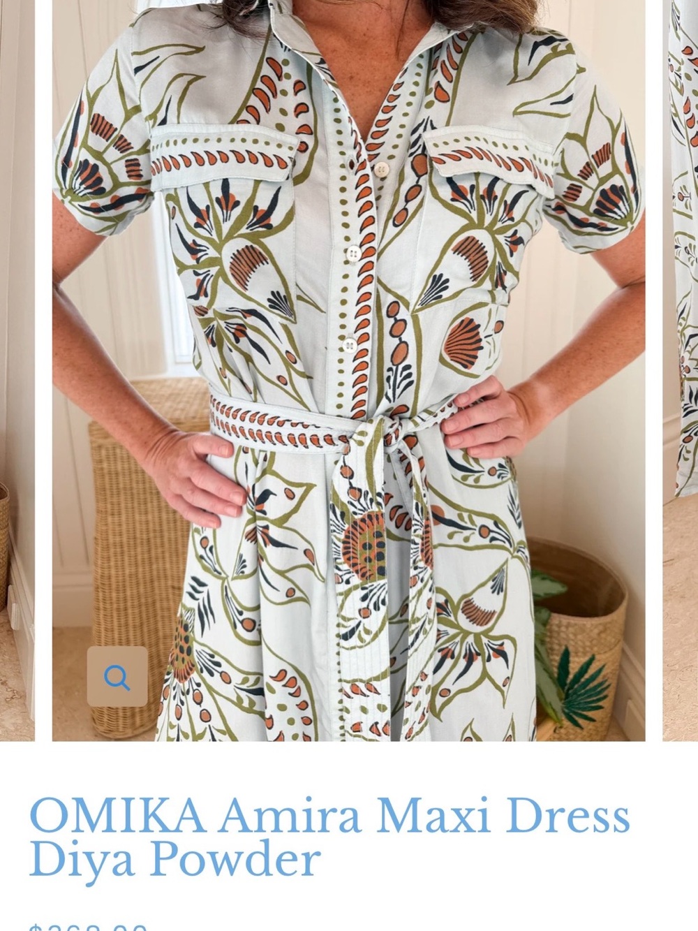 Omika Amira Maxi Dress in Powder Blue Floral. Worn Once.
